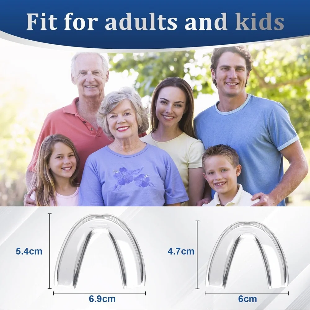 8 Moldable Anti Clenching Teeth Mouthguards for Sleep, 24 Cleaner Table
